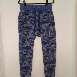 Men's Puma Blue Camouflage Heavy Thick Material Sweatpants Size Medium